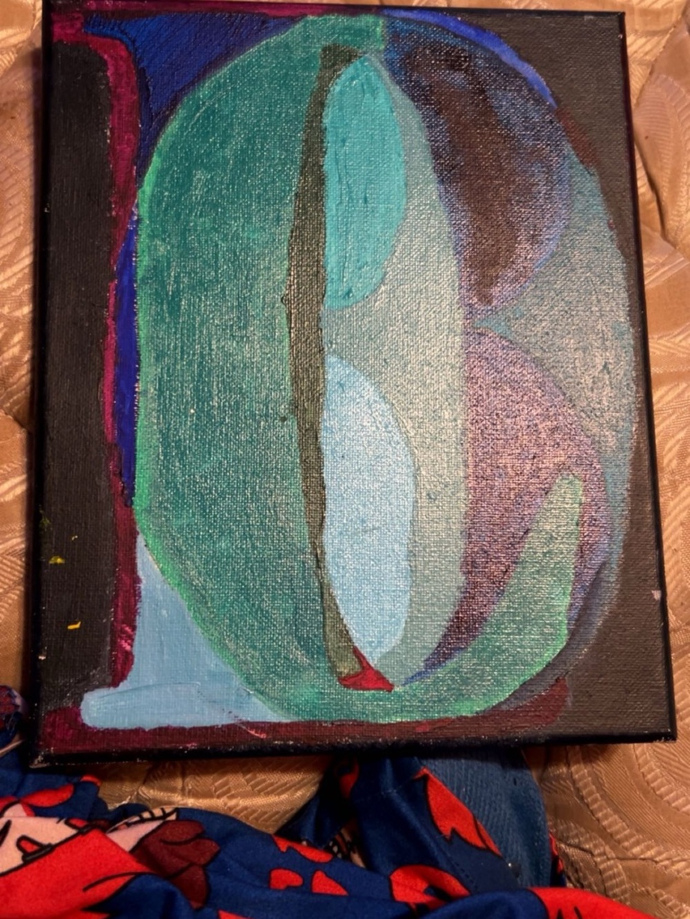 Abstract Home Art Canvas - Teal & Blue Modern Wall Art
